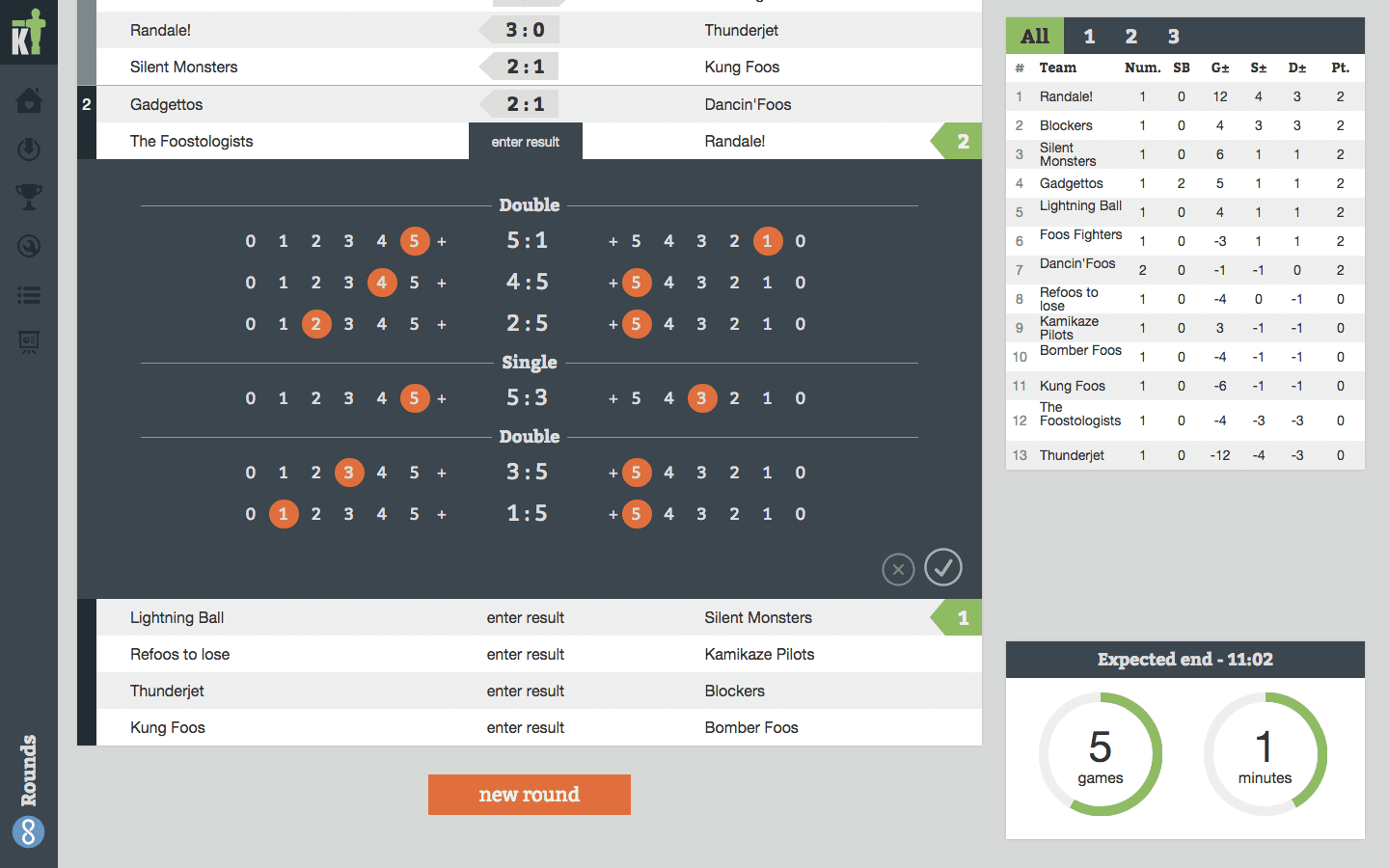 Elimination Chart Generator